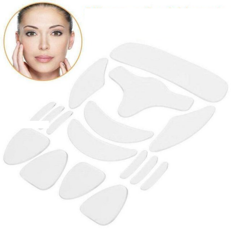 NOVIDADE EUROPA - 16 Adesivos de Silicone Reutilizáveis para Lifting Facial