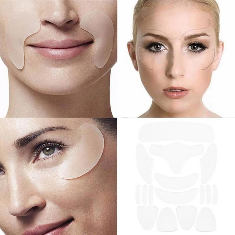 NOVIDADE EUROPA - 16 Adesivos de Silicone Reutilizáveis para Lifting Facial